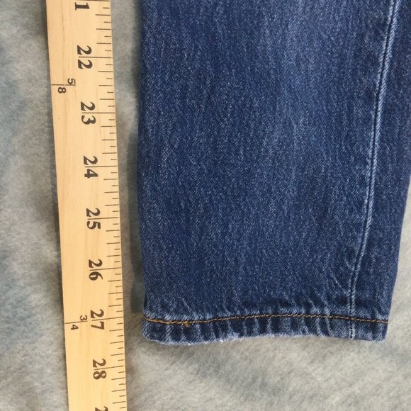 Levis 501 Jeans 27x28 Button Fly Skinny Tapered Distressed Medium Mom - Picture 8 of 16